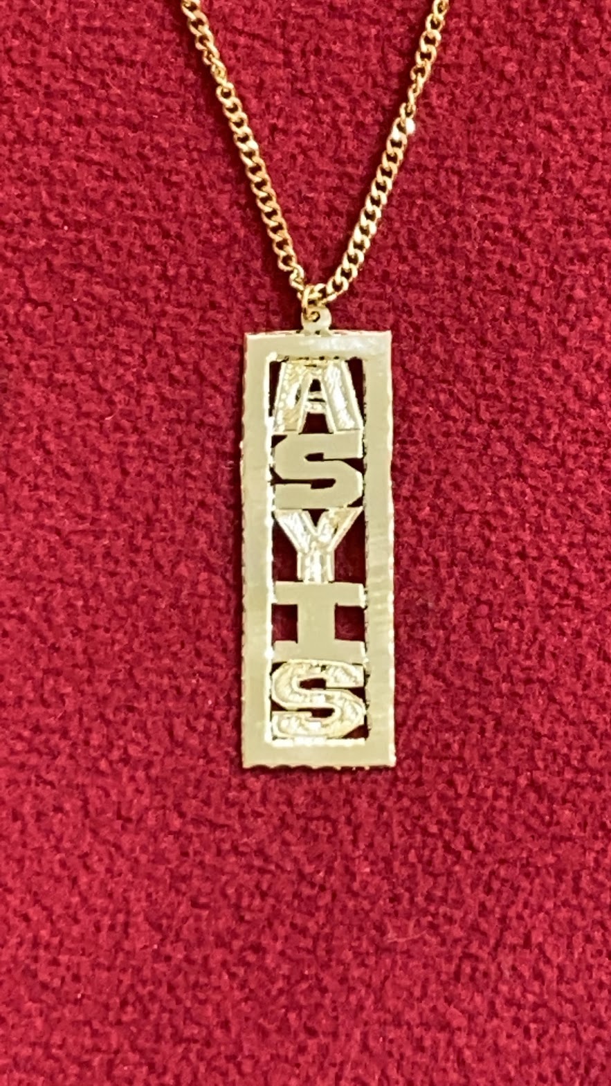 Personalized 14k Gold Overlay Single Plate Any Name Plate Vertical Necklace