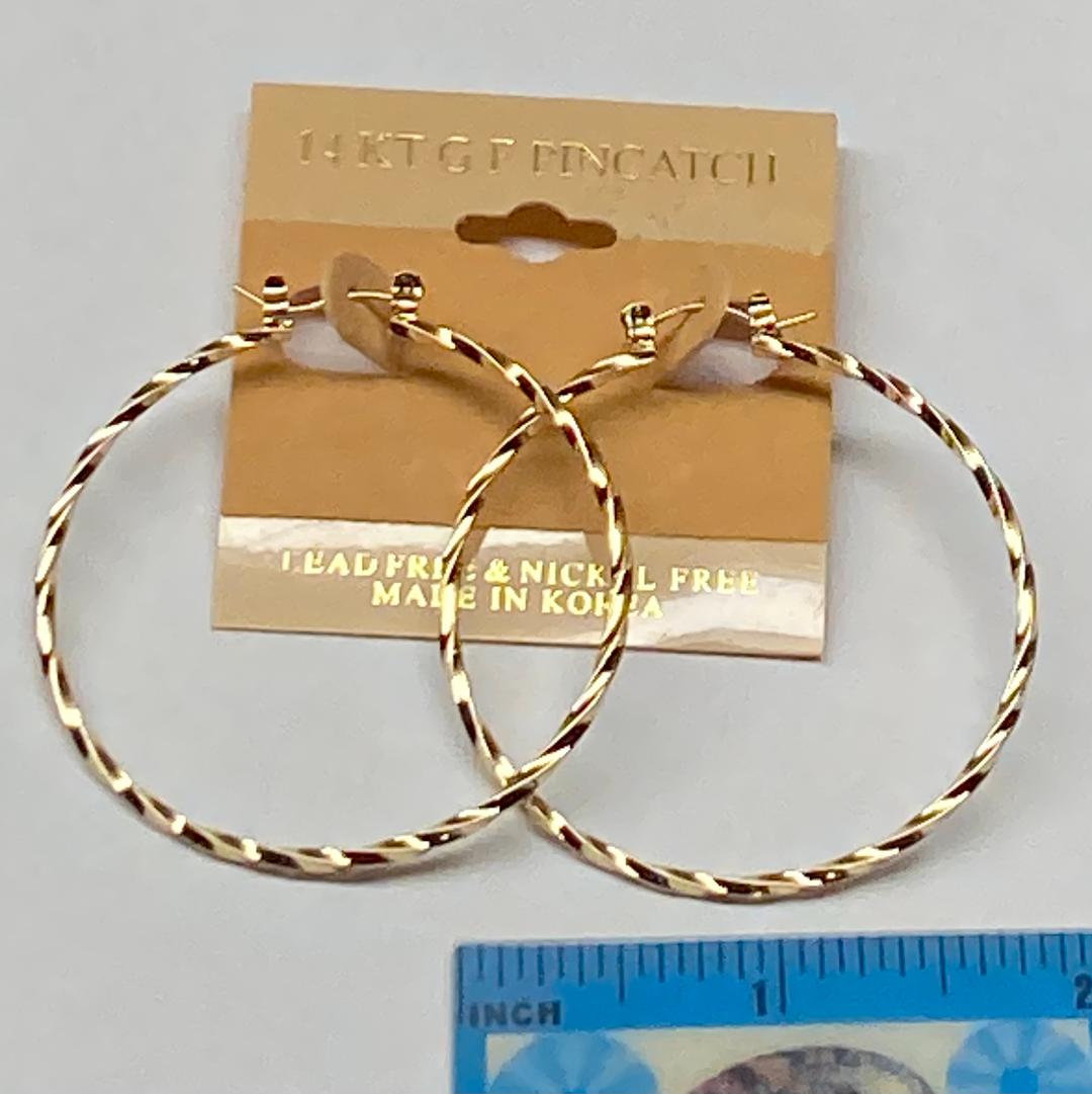 14 K Gold Filed Pincatch Earrings  2"