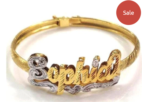 personalized name bangle bracelet 3D size: lady  / teen / babay