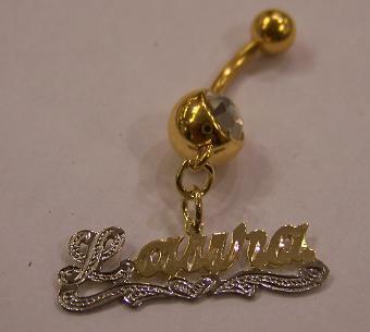 belly ring with name/name plate/PERSONALIZED belly ring