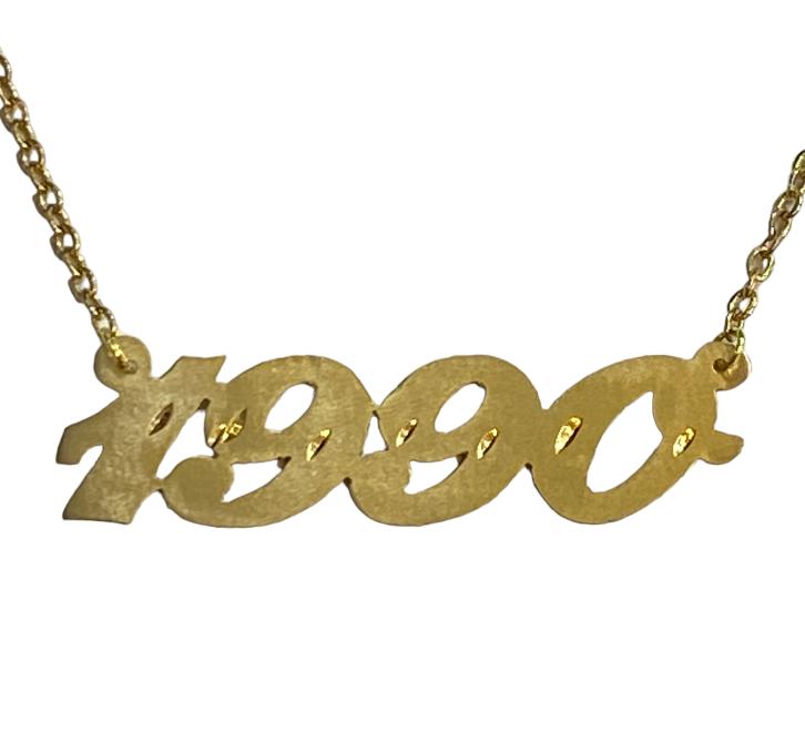 14k Gold Plate Personalized Any number Name Single Plate Nameplate Necklace
