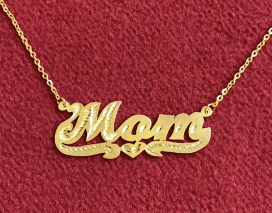 personalized mom name necklace gold overlay