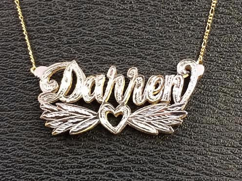 Personalized 3D Double Plate Name Necklace /A19