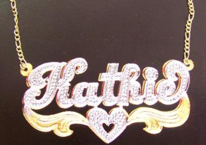 Personalized 3D Double Plate Name Necklace / p29