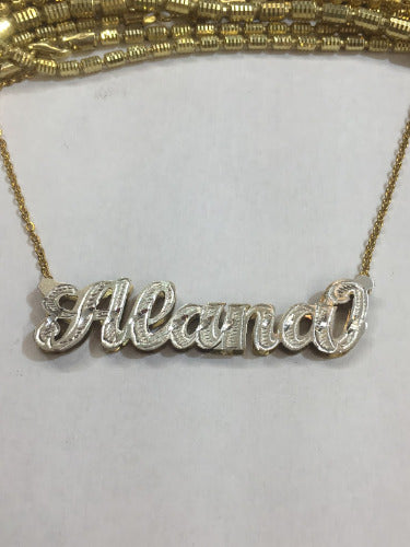 Personalized 3D Double Plate Name Necklace /A7 NO TAIL