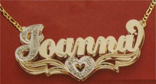 Personalized 3D Double Plate Name Necklace /A9