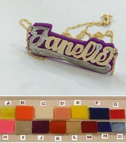 Personalized Name Necklace Gold plated any color onyx