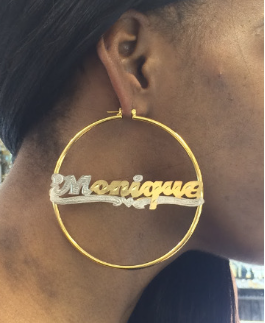 plain name hoop earrings