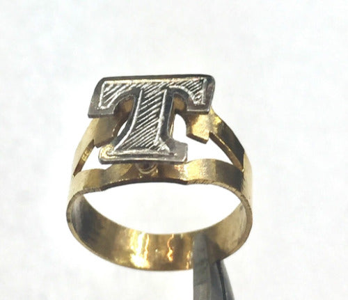 Personalized 14k GP Any 3D initial name Ring block letter