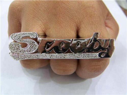 Three Finger Name Rings Personalized