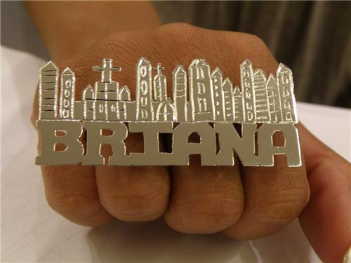Two Finger Giant Name Rings Personalized the city
