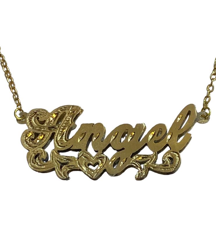 personalized name necklace double plated 3d  any name /a1