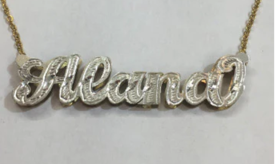 10K-14K Personalized Name Necklace 3D Double plated/a16